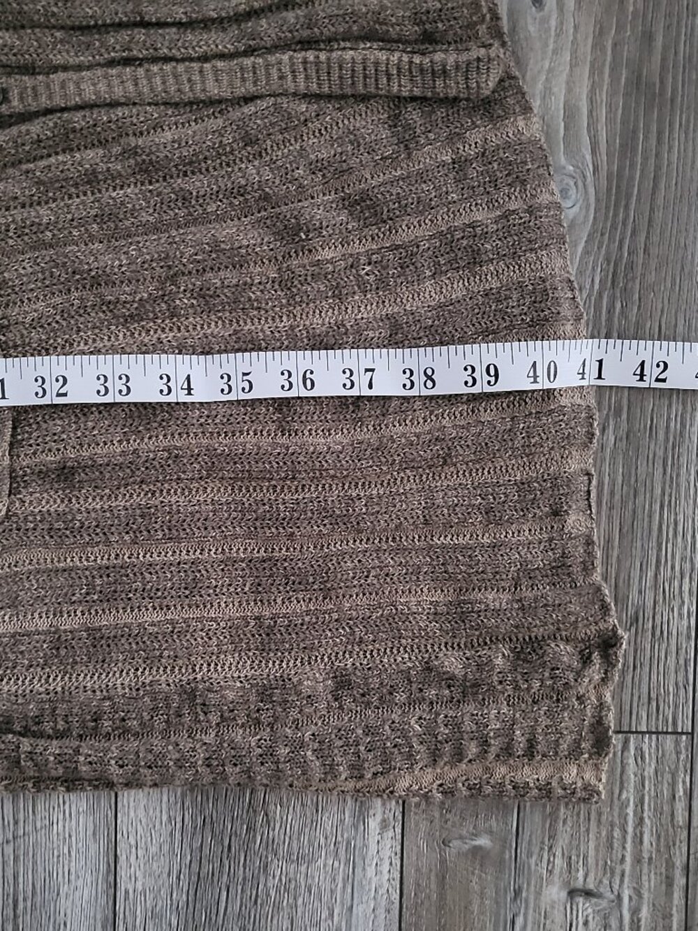 Free People Shadow Stripe Ribbed Knit Duster Cardigan Olive Khaki S - Picture 6 of 9